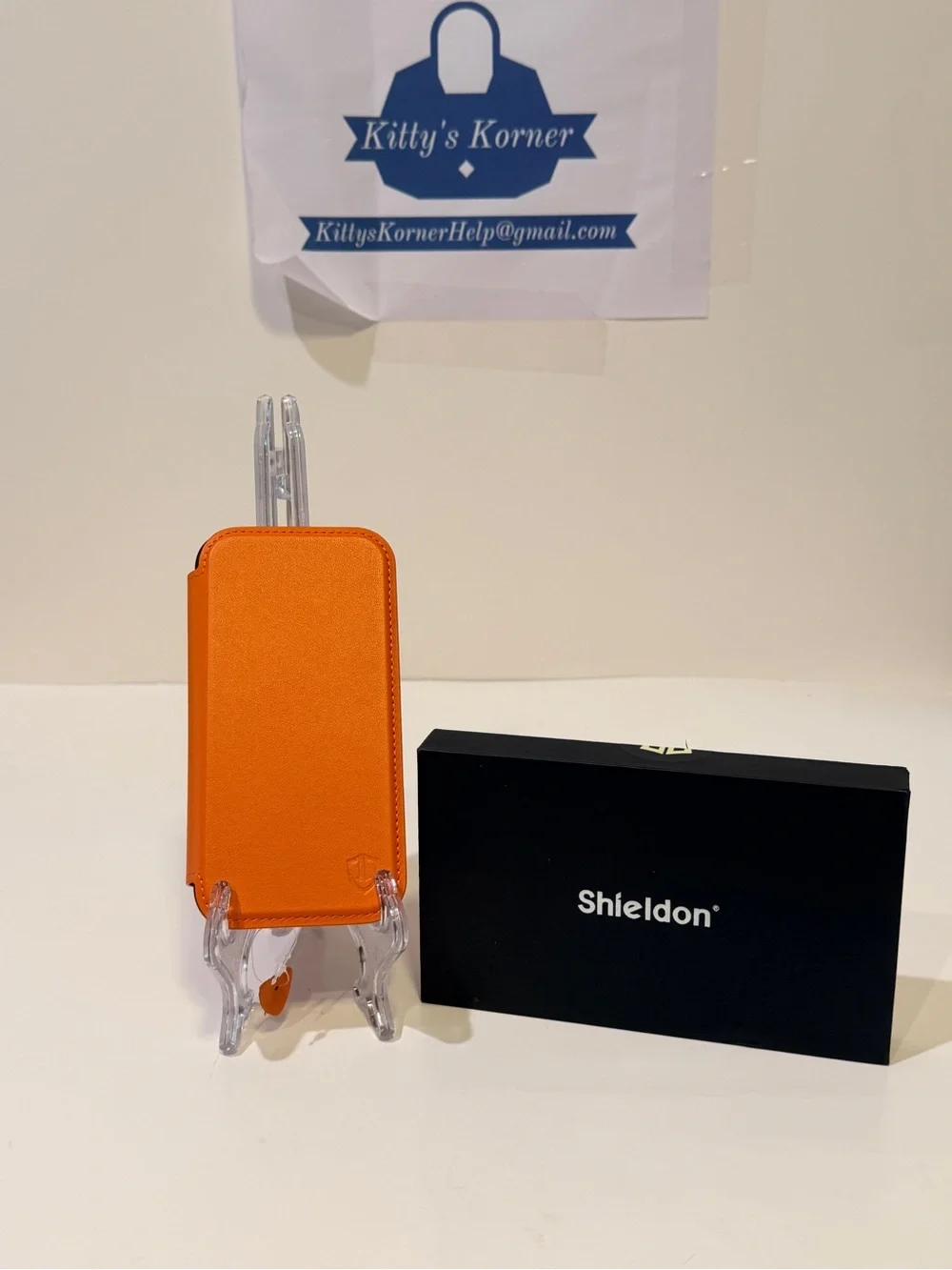 NWOT Shieldon Leather Apple iPhone 17 -Orange Genuine Leather Case